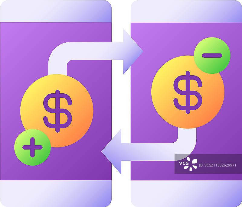 资金转移彩色扁平图标图片素材