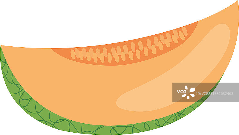 哈密瓜切片扁平风格图标图片素材