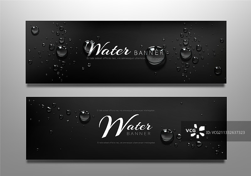 带有液体球体的水滴banner背景图片素材