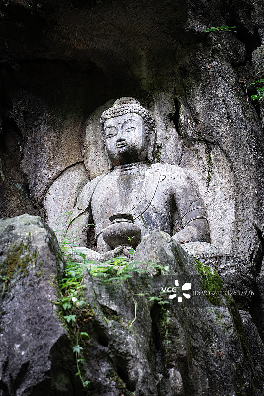 飞来峰佛像图片素材