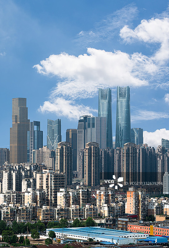 红谷滩天际线图片素材