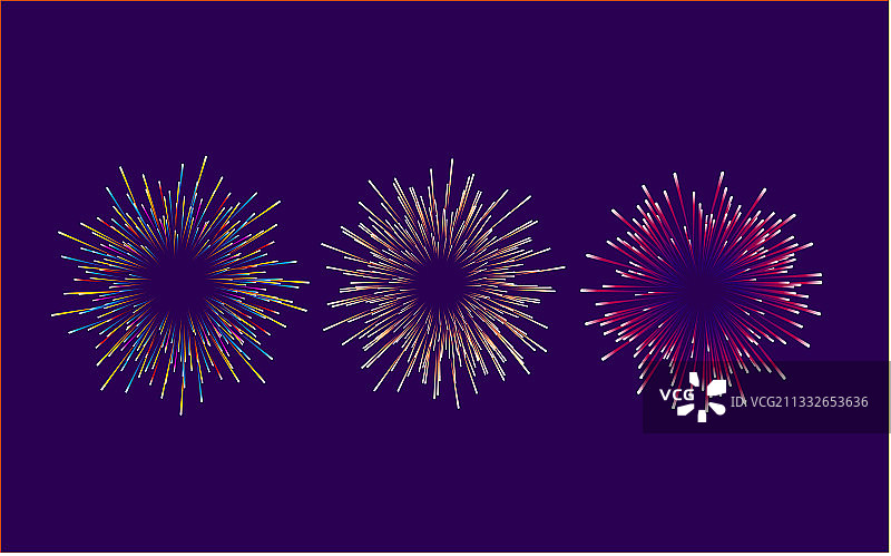 烟花礼花矢量插画元素图片素材