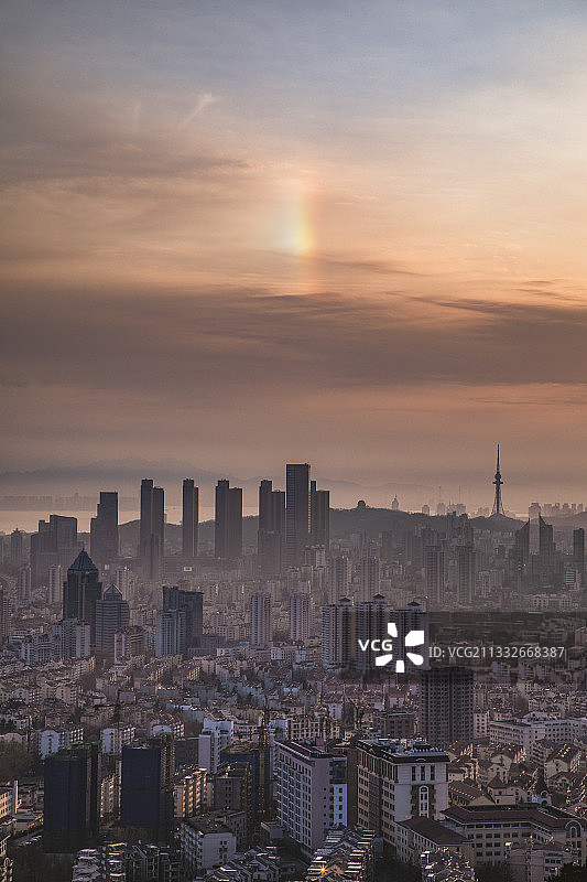 青岛黄昏日晕图片素材