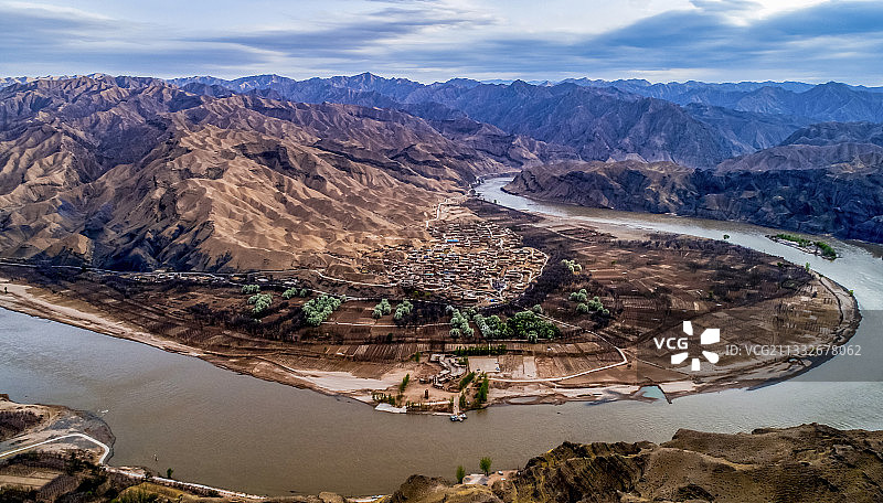 宁夏中卫黄河古村南长滩图片素材