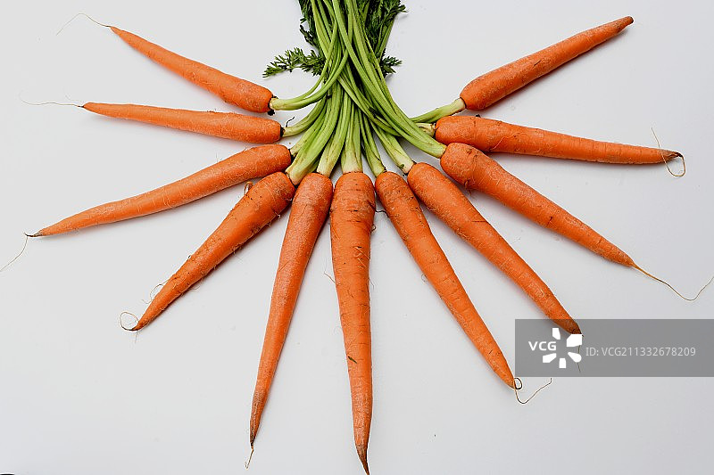 法国白色背景上的胡萝卜特写图片素材