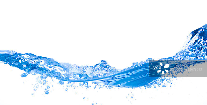 水花在白色背景下飞溅的特写图片素材