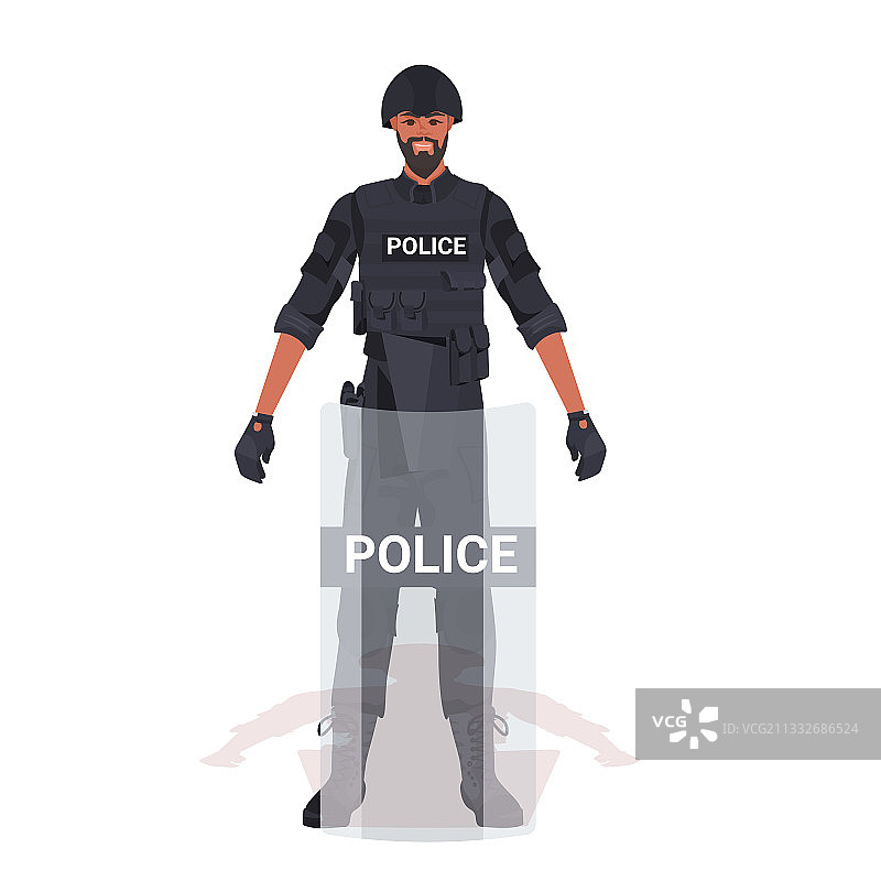 全套战术装备的防暴警察图片素材