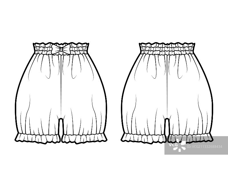 短款灯笼裤装技术时尚图片素材
