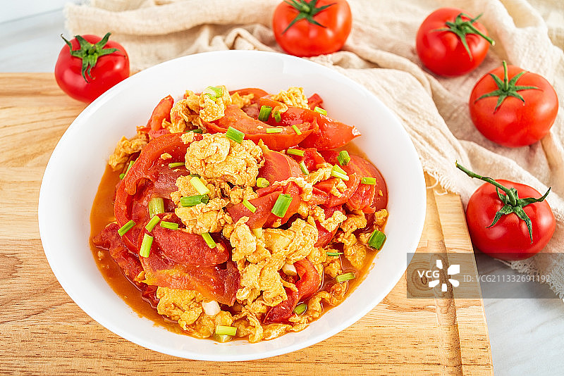 中国家常菜西红柿炒蛋图片素材
