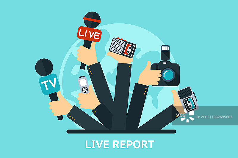 直播报道概念图片素材