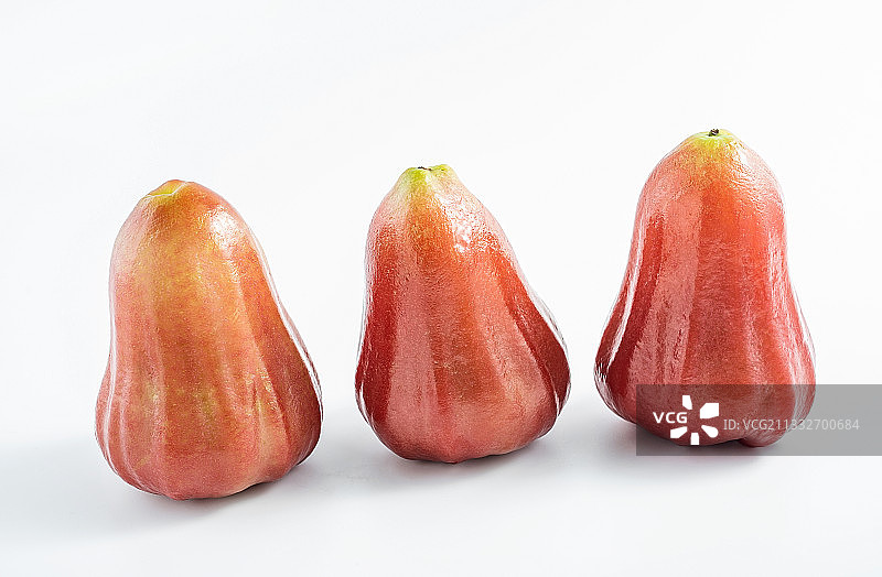 白背景上的热带水果红色莲雾图片素材