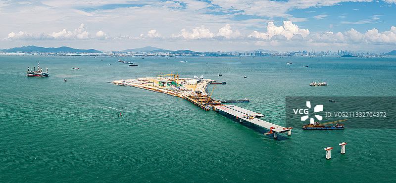 深中通道西人工岛全景图片素材