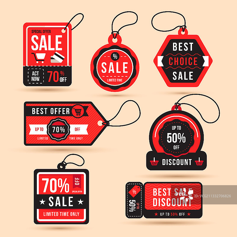 扁平风格促销标签图片素材