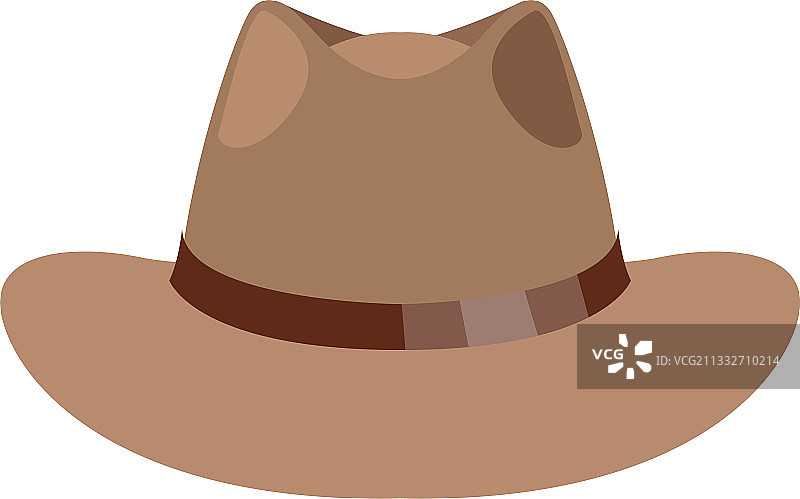 男士带帽檐扁平风格白色背景隔离图片素材