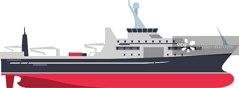 白色背景下的军舰或货船图片素材