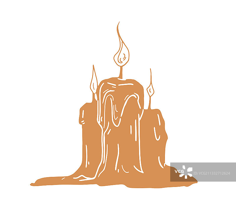 融化的蜡烛燃烧的火焰图片素材