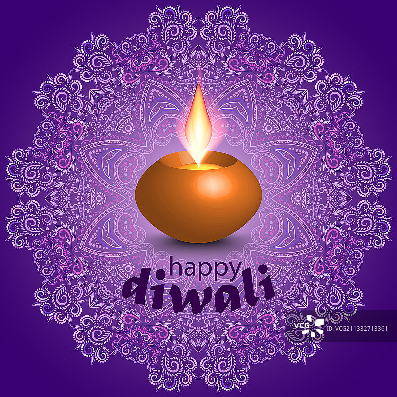 排灯节彩色贺卡图片素材