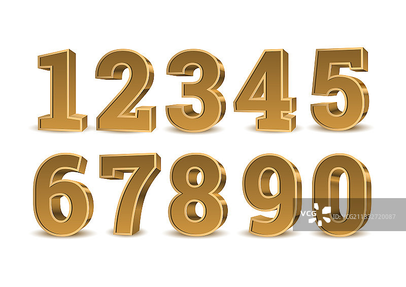 金色3D数字图片素材