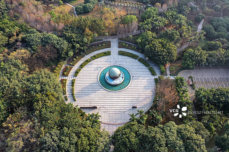 广东省深圳市南山区文体中心荔香公园航拍图片素材