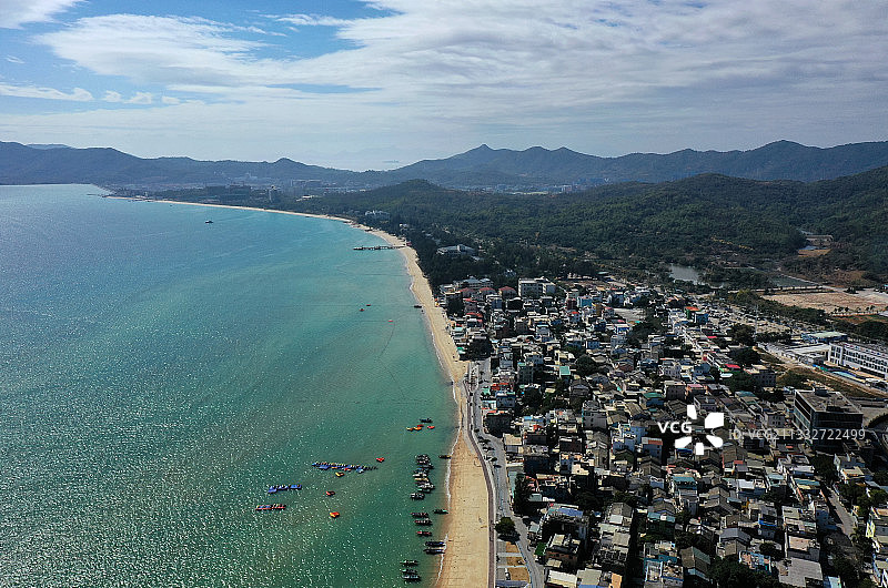 广东省深圳市大鹏新区大鹏所城与较场尾航拍图片素材