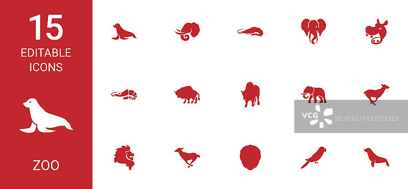 15个动物园图标图片素材