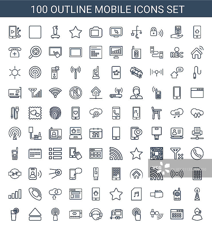 100个手机图标图片素材