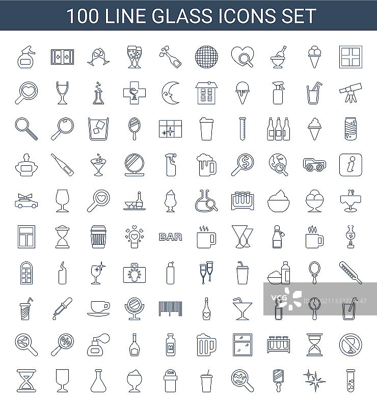 100个玻璃图标图片素材