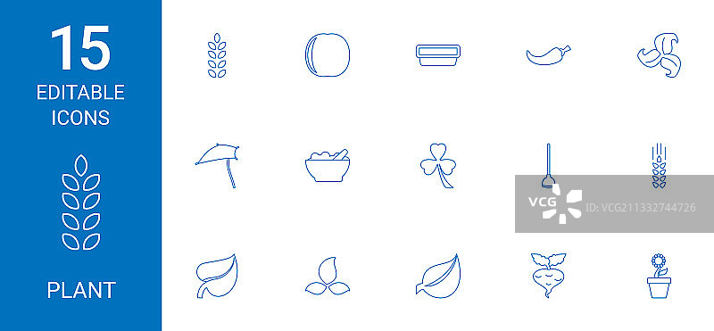 15个植物图标图片素材