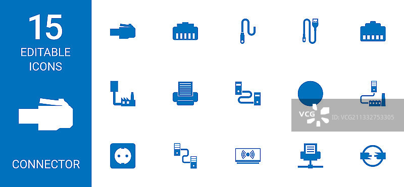 15个连接器图标图片素材