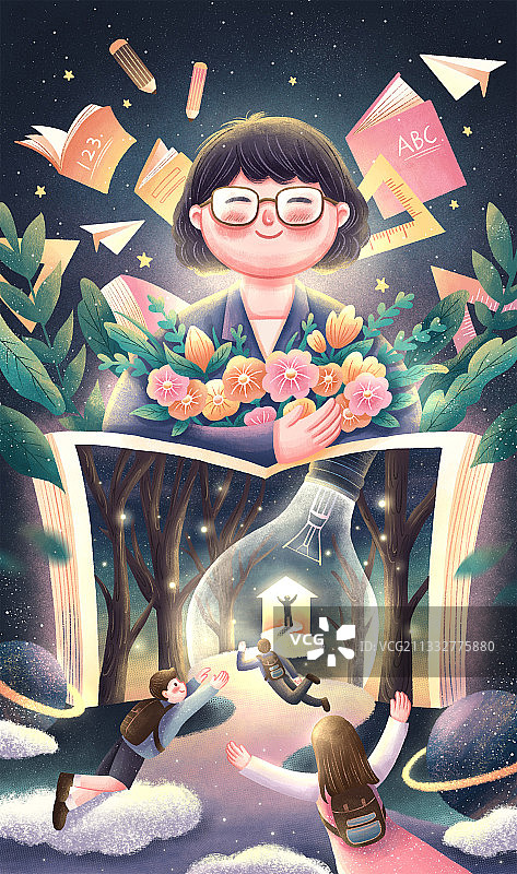 学生感恩老师的教师节图片素材