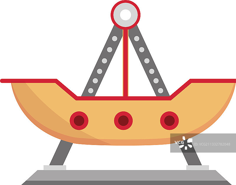 游乐园海盗船扁平风格图片素材