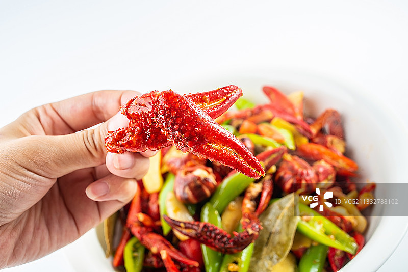 中国菜美味青椒小龙虾图片素材
