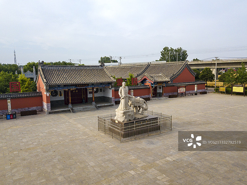 航拍河南漯河临颍县陈星聚纪念馆图片素材