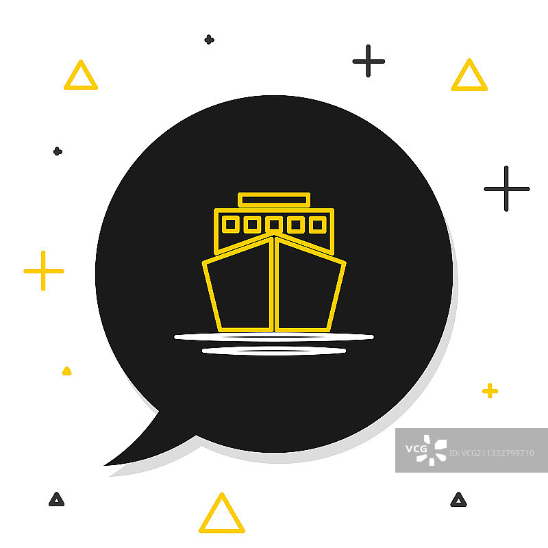 白色背景上的线条船图标图片素材