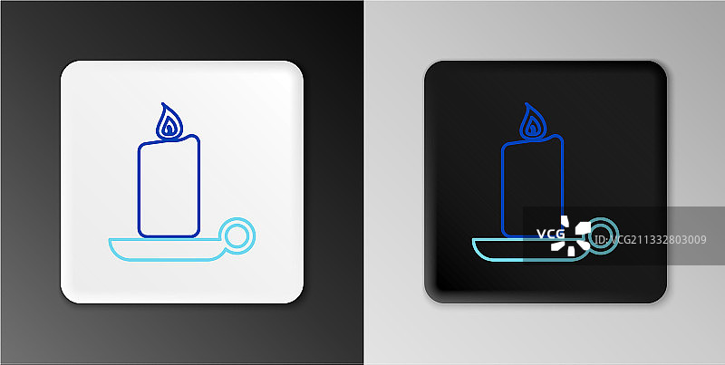 烛台上燃烧的蜡烛线条图标图片素材