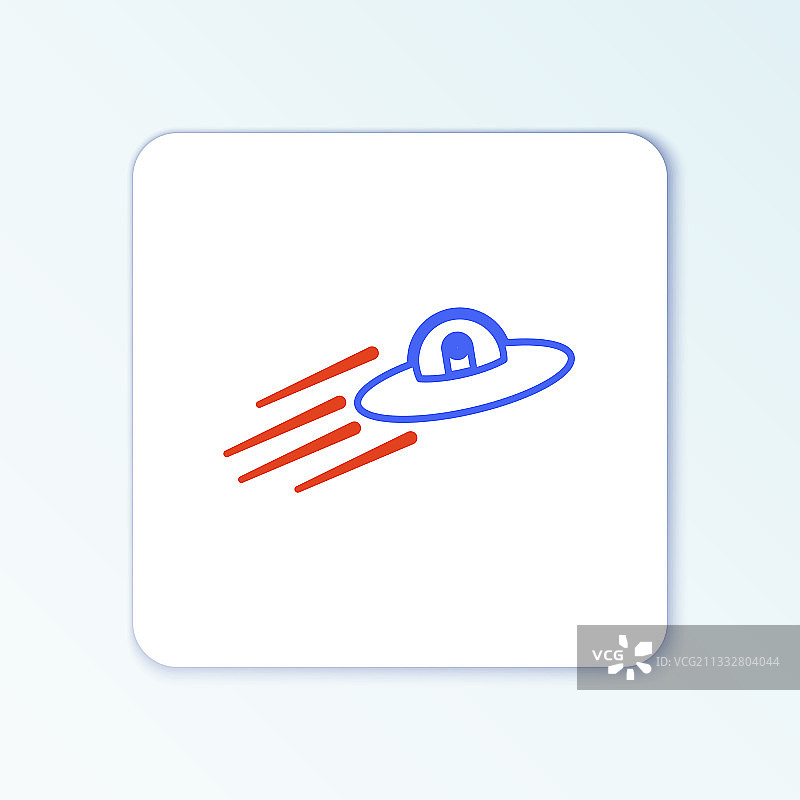 飞碟和外星人图标线条图片素材