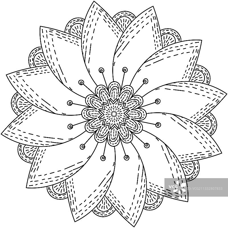 中心带小阴影的曼陀罗花图片素材