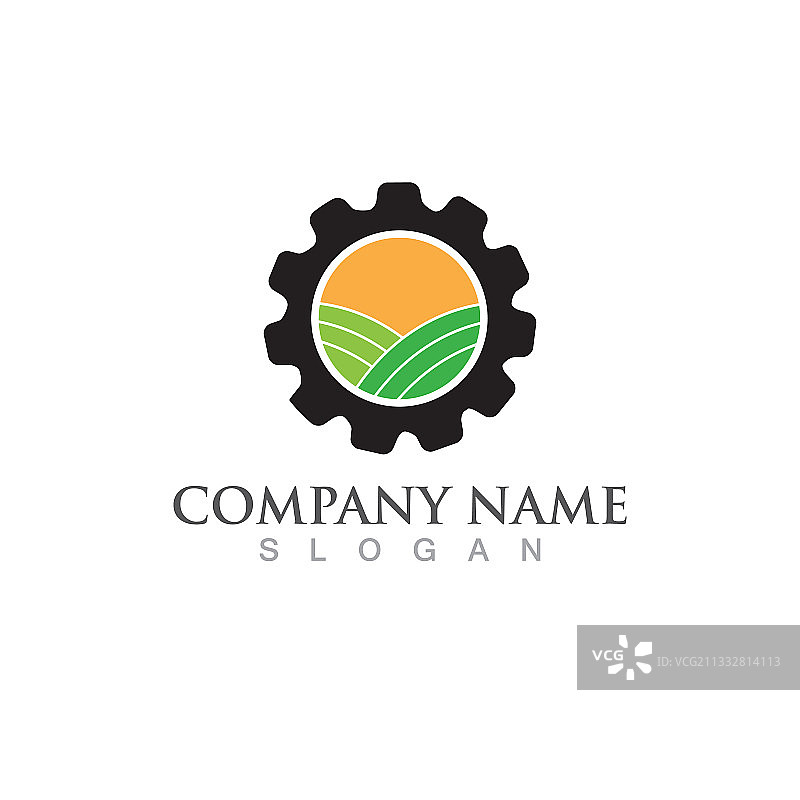 齿轮农场绿色Logo模板图标图片素材