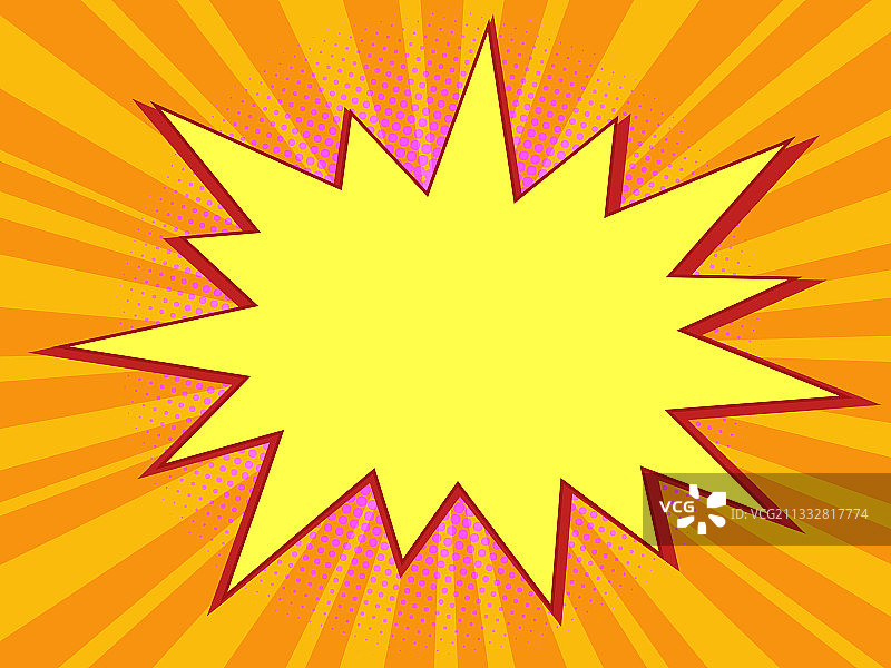波普艺术橙色背景与漫画气泡图片素材