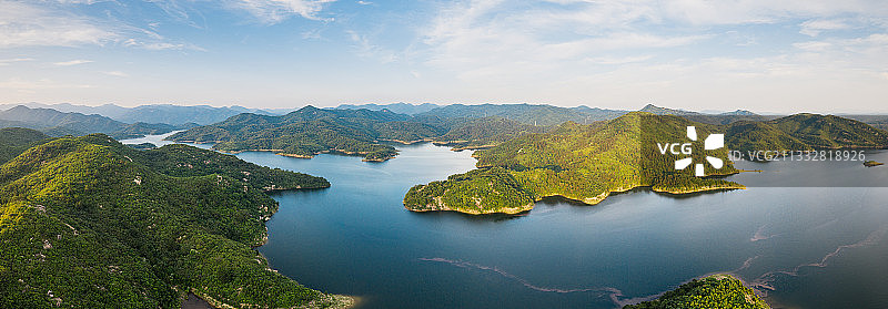 湖北随州天河口水库自然风光航拍图片素材