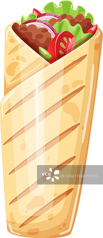 沙瓦玛或鸡肉卷图标图片素材