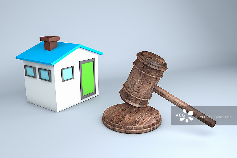 房产纠纷诉讼概念图,3d渲染图片素材