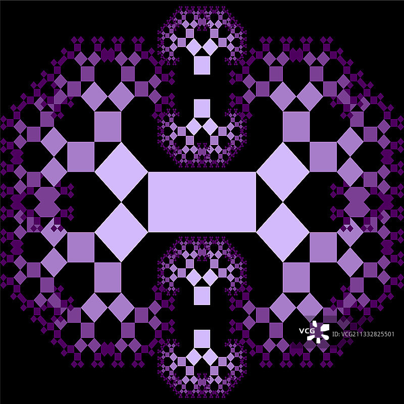 紫色分形毕达哥拉斯树图案装饰图片素材
