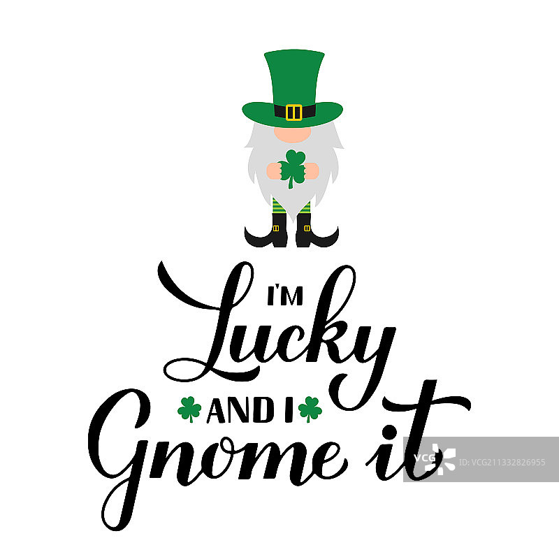 圣帕特里克节的可爱卡通字母图片素材