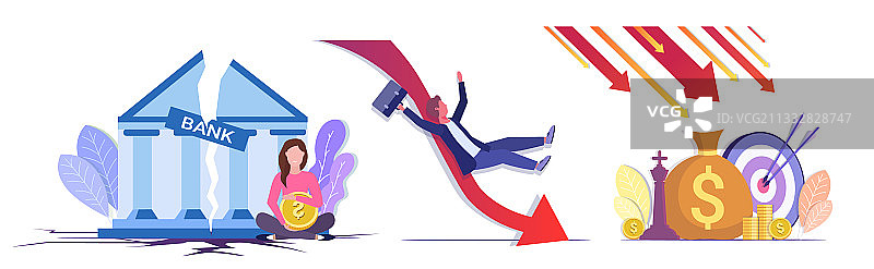 下降箭头经济缩减图片素材