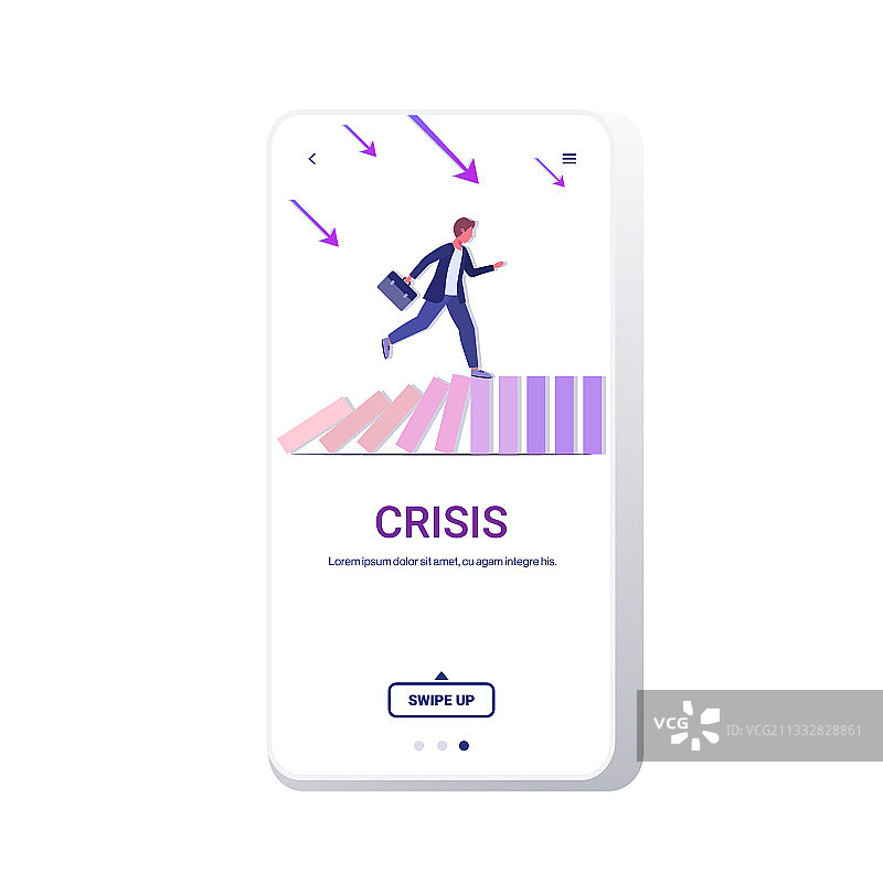 商人在多米诺骨牌上奔跑图片素材