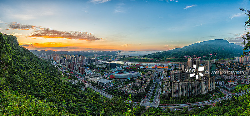 俯瞰城市风光图片素材