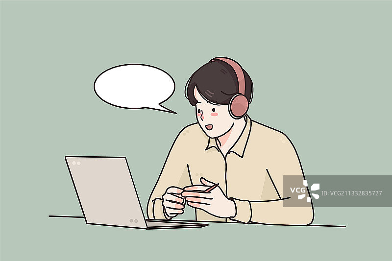 在线视频通话远程课程图片素材