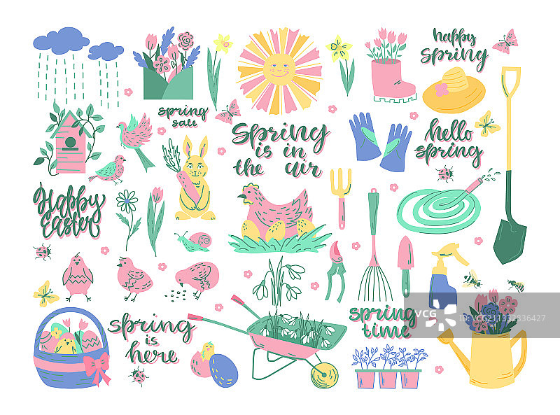 复活节字母春季元素图片素材