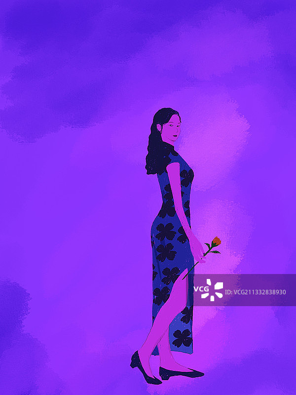 旗袍女孩图片素材